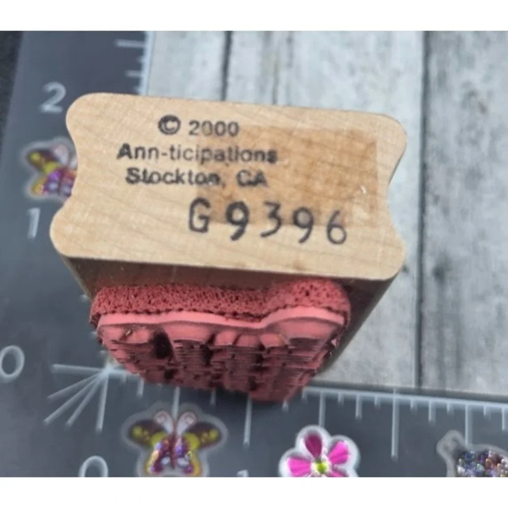 Ann Ticipations Leaf Hope Second Faith Third Love Luck Rubber Stamp Wood #M36